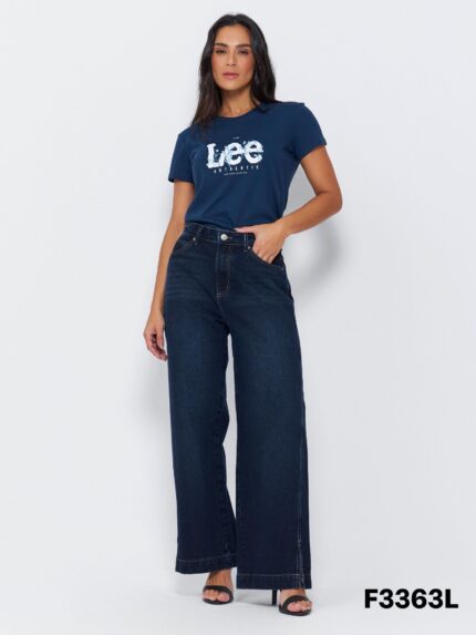 WIDE LEG FEM. PREMIUM DENIM SAGRES BLU