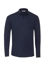 CAMISA MASC.TRICL.FIO 50 STRECH MARINHO