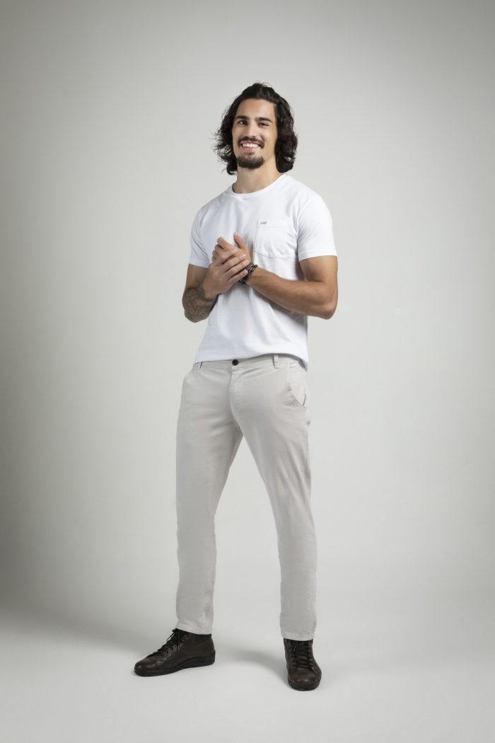 SLIM CHINO MASC. STRECH SARJ AREIA  SOFT - Imagem 4