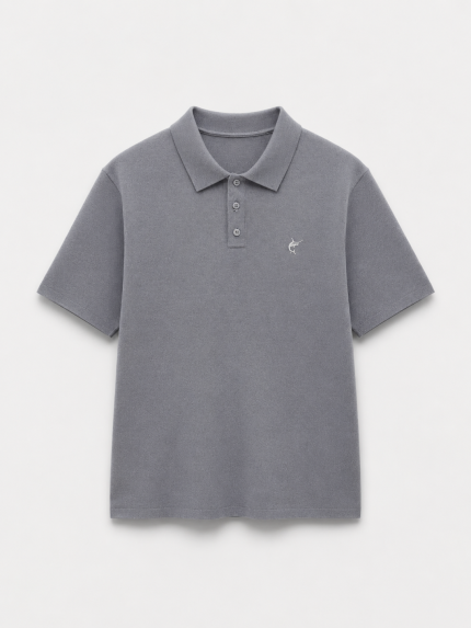Polo Tricô Cinza