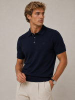 Polo Tricô Azul Marinho - Imagem 3