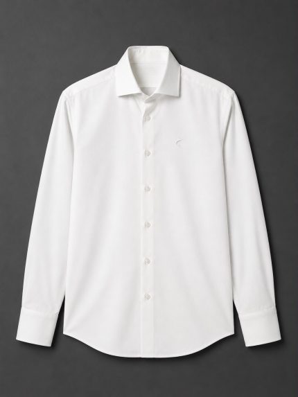 Camisa Social Branca Trançada